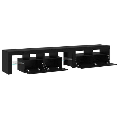 vidaXL TV Cabinet 2 pcs Black Oak 230 x 36.5 x 40 cm Engineered Wood