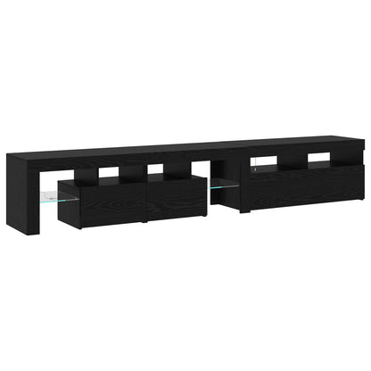vidaXL TV Cabinet 2 pcs Black Oak 230 x 36.5 x 40 cm Engineered Wood