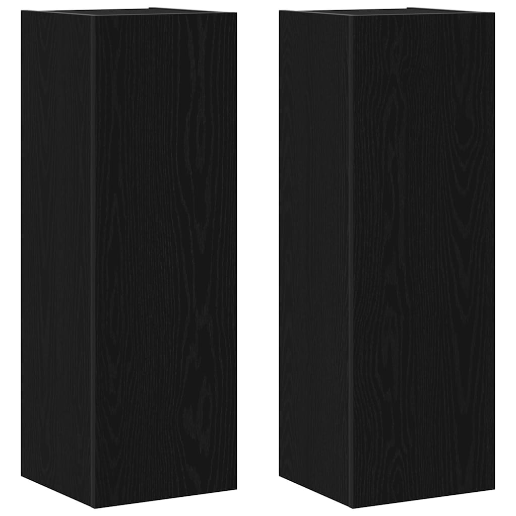 vidaXL TV Cabinet Set 8 pcs Black Oak 100 x 30 x 30 cm Engineered Wood