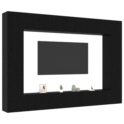 vidaXL TV Cabinet Set 8 pcs Black Oak 100 x 30 x 30 cm Engineered Wood