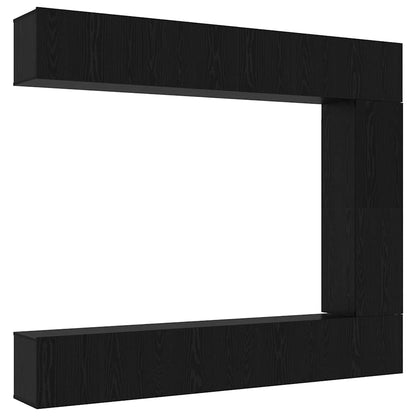 vidaXL TV Cabinet Set Wall-mounted 5 pcs Black Oak Engineered Wood