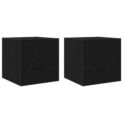 vidaXL TV Cabinet Set Wall-mounted 8 pcs Black Oak Engineered Wood