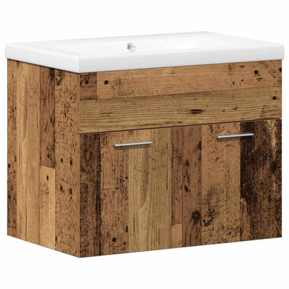 vidaXL Bathroom Furniture Set with Door 3 pcs Old Wood Engineered Wood