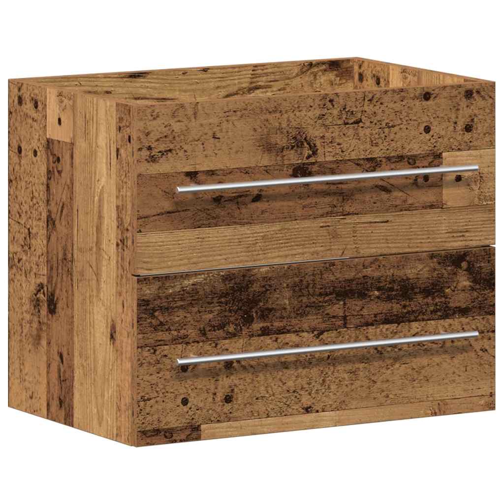 vidaXL Bathroom Sink Cabinet with Drawer Wall-mounted 2 pcs Old Wood