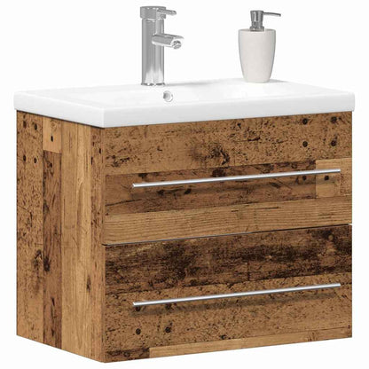 vidaXL Bathroom Sink Cabinet with Drawer Wall-mounted 2 pcs Old Wood
