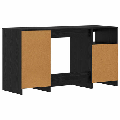 vidaXL Desk with Door 2 pcs Black Oak 140 x 50 x 76 cm Engineered Wood