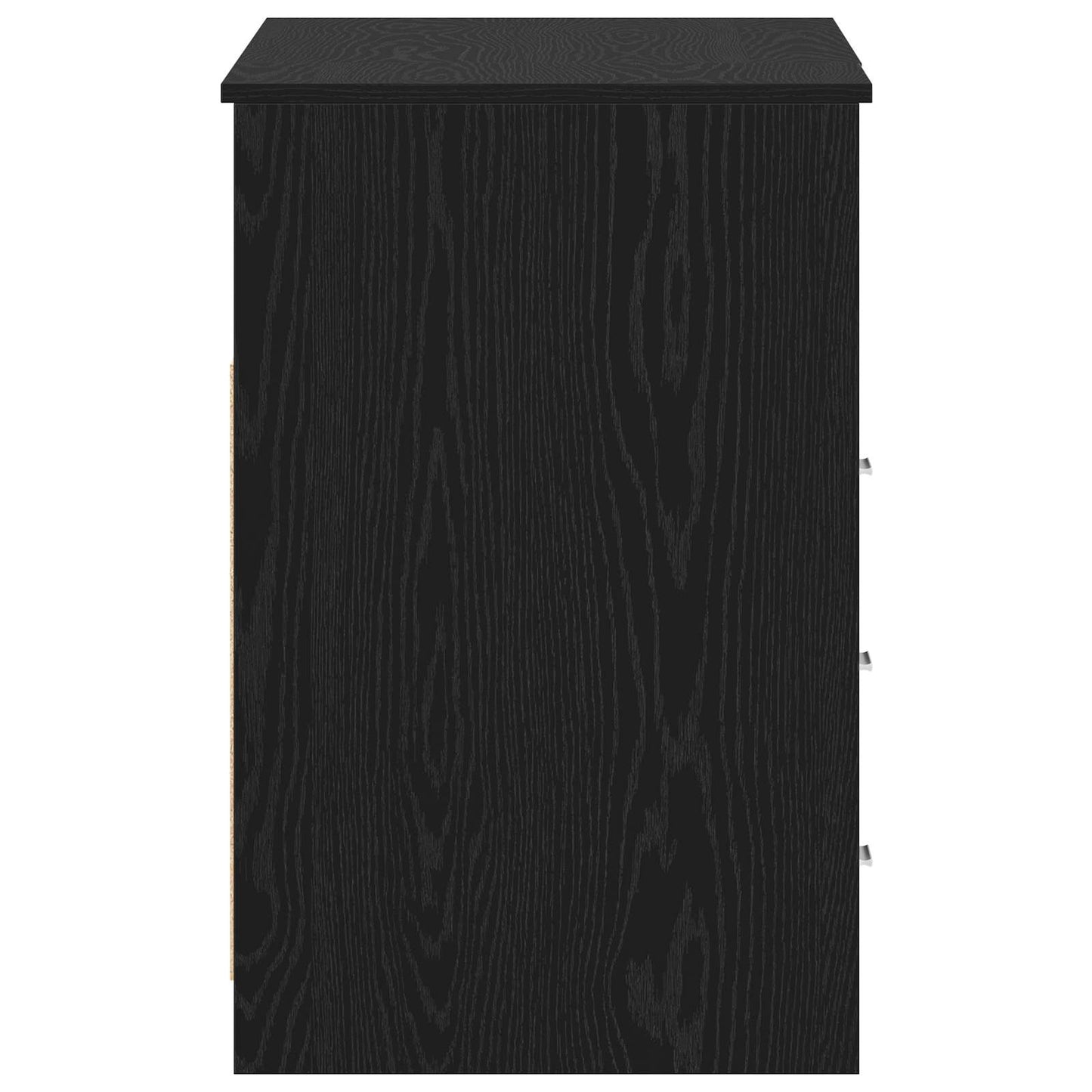 vidaXL Desk with Door 2 pcs Black Oak 140 x 50 x 76 cm Engineered Wood