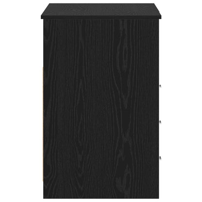 vidaXL Desk with Door 2 pcs Black Oak 140 x 50 x 76 cm Engineered Wood
