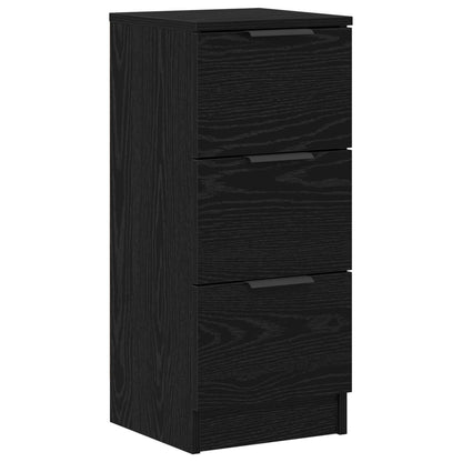 vidaXL Sideboard with Drawer 3 pcs Black Oak Engineered Wood