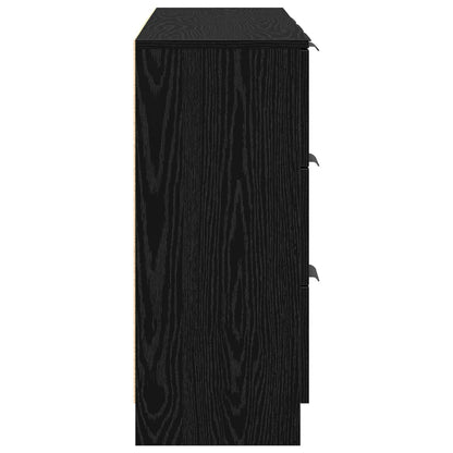 vidaXL Sideboard with Drawer 3 pcs Black Oak Engineered Wood