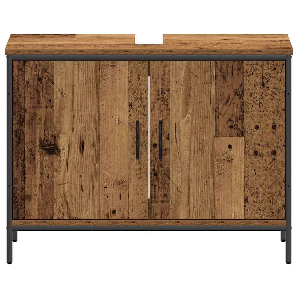 vidaXL Bathroom Vanity Units with Shelf 3 pcs Brown Engineered wood