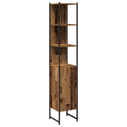 vidaXL Bathroom Furniture Set with Door 3 pcs Old Wood Engineered Wood