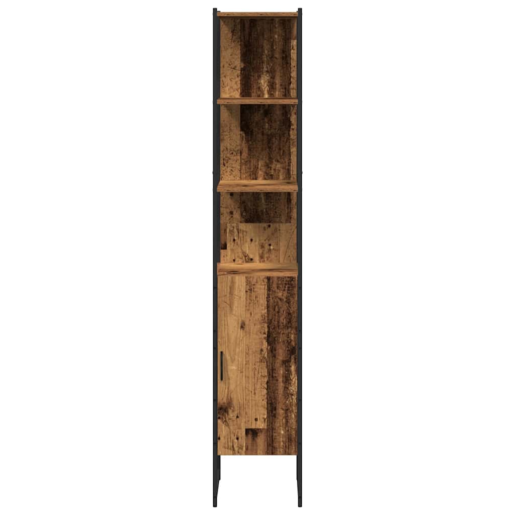 vidaXL Bathroom Furniture Set with Door 3 pcs Old Wood Engineered Wood