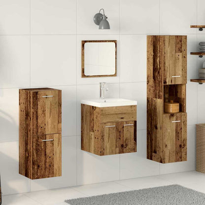 vidaXL Bathroom Furniture Set 4 pcs Old Wood Engineered Wood