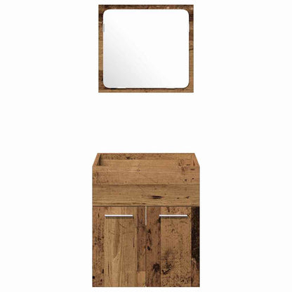 vidaXL Bathroom Furniture Set 4 pcs Old Wood Engineered Wood