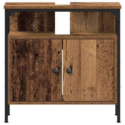 vidaXL Bathroom Furniture Set with Door 3 pcs Old wood Engineered wood
