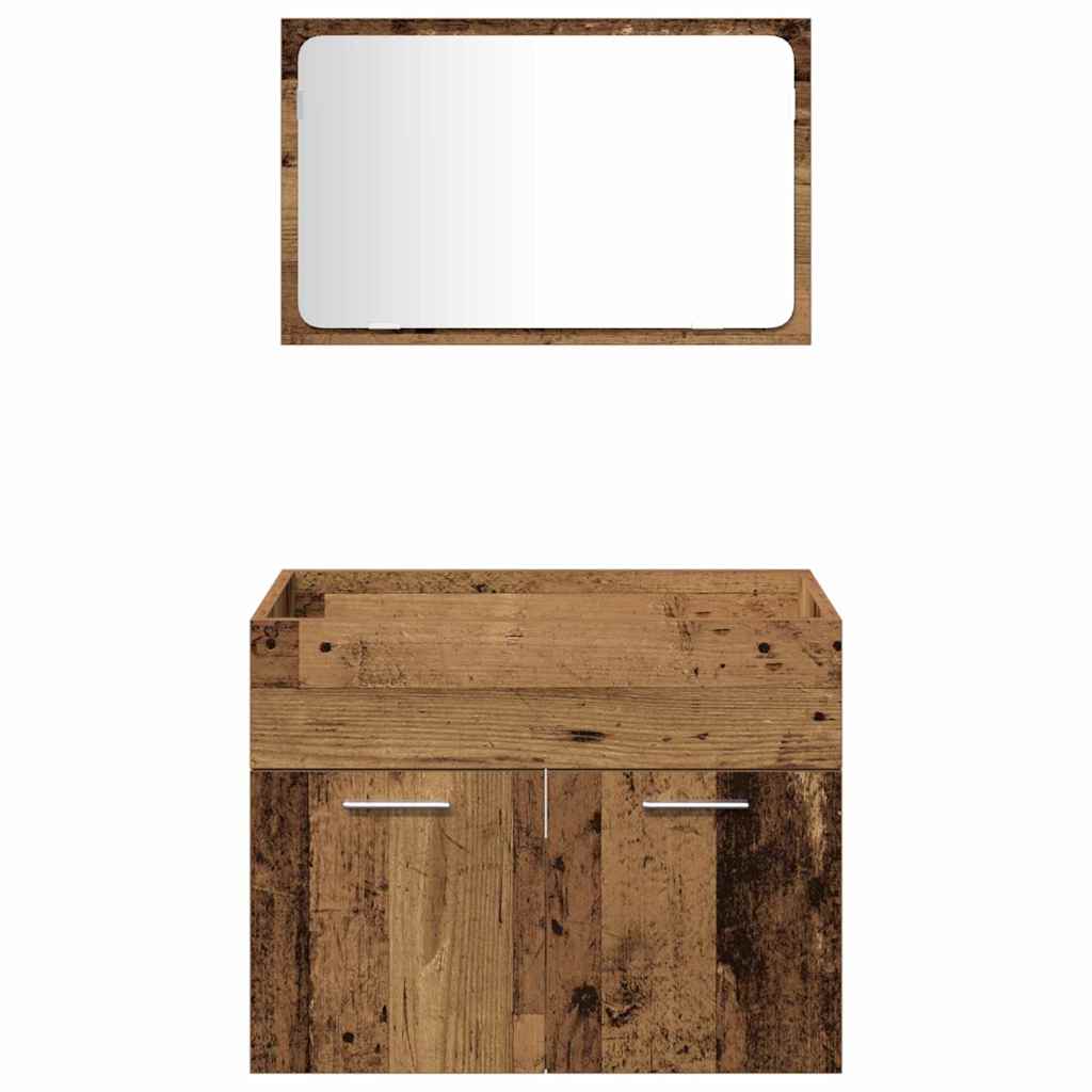 vidaXL Bathroom Furniture Set 4 pcs Old Wood Engineered Wood
