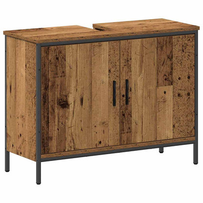vidaXL Bathroom Furniture Set with Shelf 3 pcs Brown Engineered wood