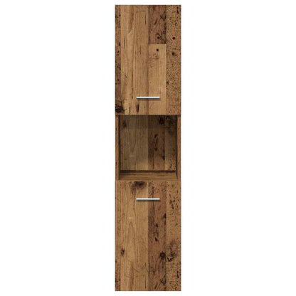 vidaXL Bathroom Furniture Set with Door 4 pcs Old Wood Engineered Wood