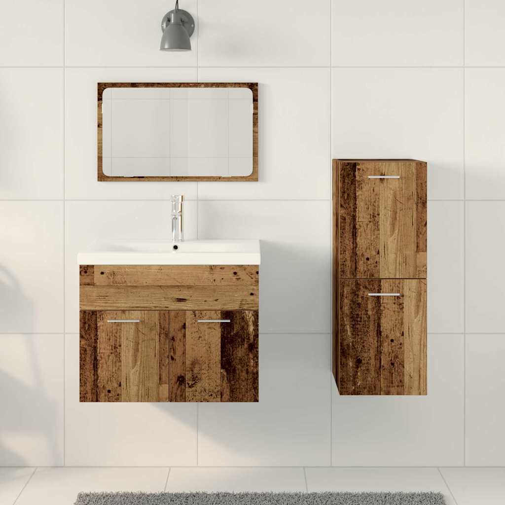 vidaXL Bathroom Furniture Set 4 pcs Brown Engineered Wood