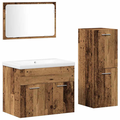 vidaXL Bathroom Furniture Set 4 pcs Brown Engineered Wood
