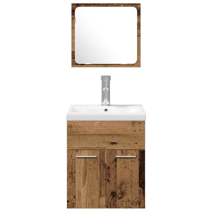 vidaXL Bathroom Furniture Set 4 pcs Old Wood Engineered Wood