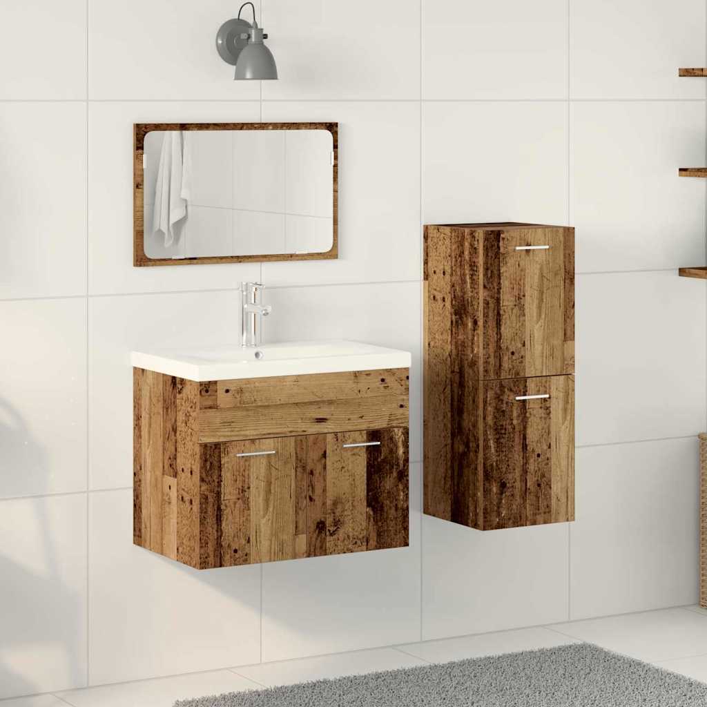 vidaXL Bathroom Furniture Set 4 pcs Brown Engineered Wood