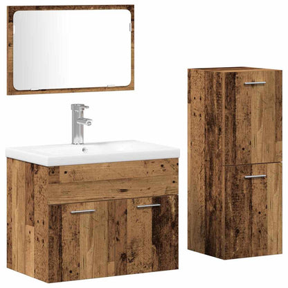 vidaXL Bathroom Furniture Set 4 pcs Brown Engineered Wood