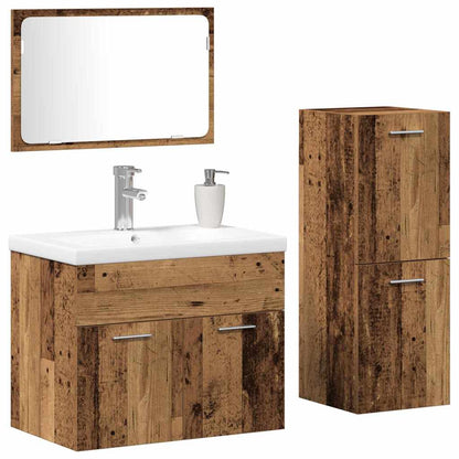 vidaXL Bathroom Furniture Set 4 pcs Brown Engineered Wood