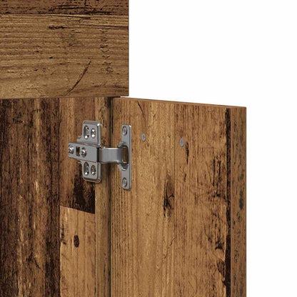 vidaXL Bathroom Furniture Set with Door 4 pcs Old Wood Engineered Wood