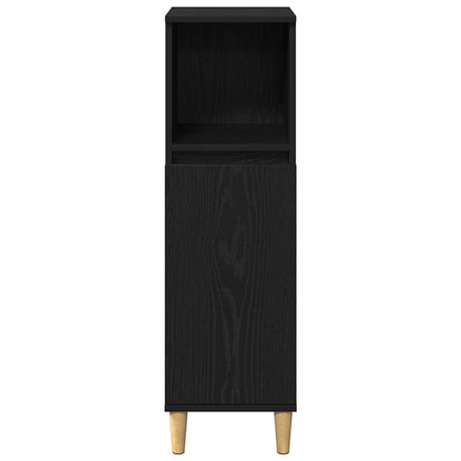 vidaXL Bathroom Furniture Set with Storage 3 pcs Black Engineered wood