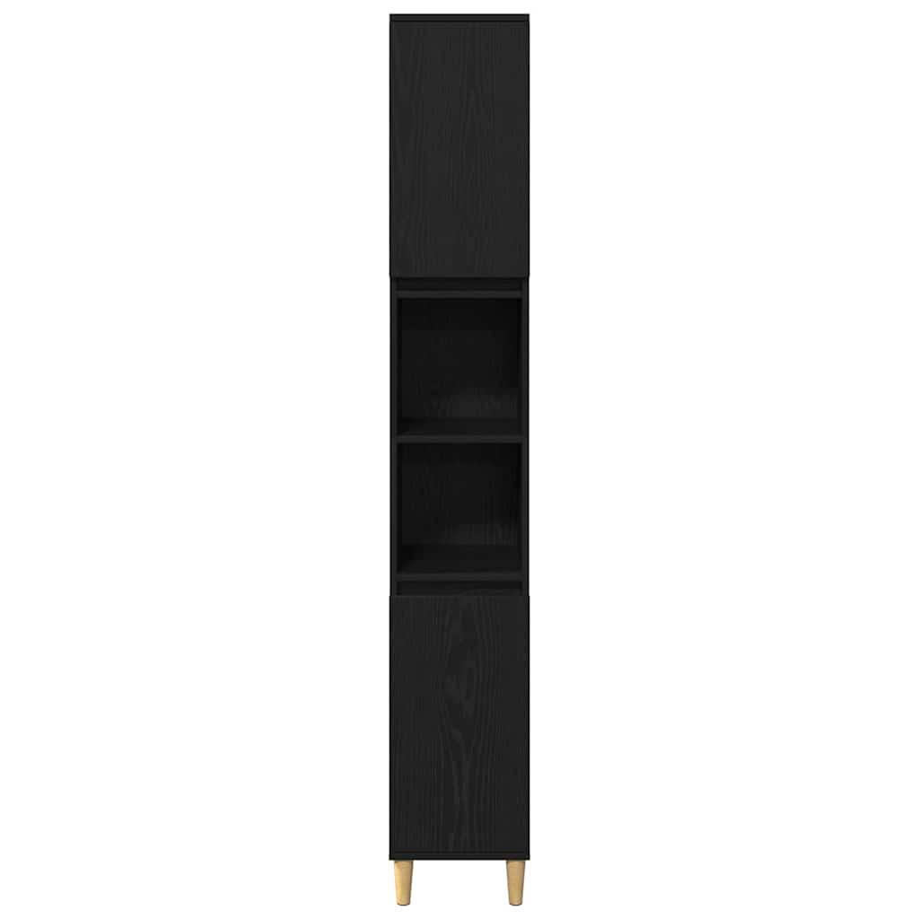 vidaXL Bathroom Furniture Set with Storage 3 pcs Black Engineered wood