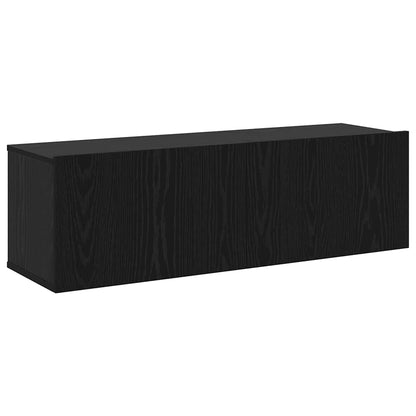 vidaXL TV Cabinet Set Wall-mounted 4 pcs Black Oak Engineered Wood