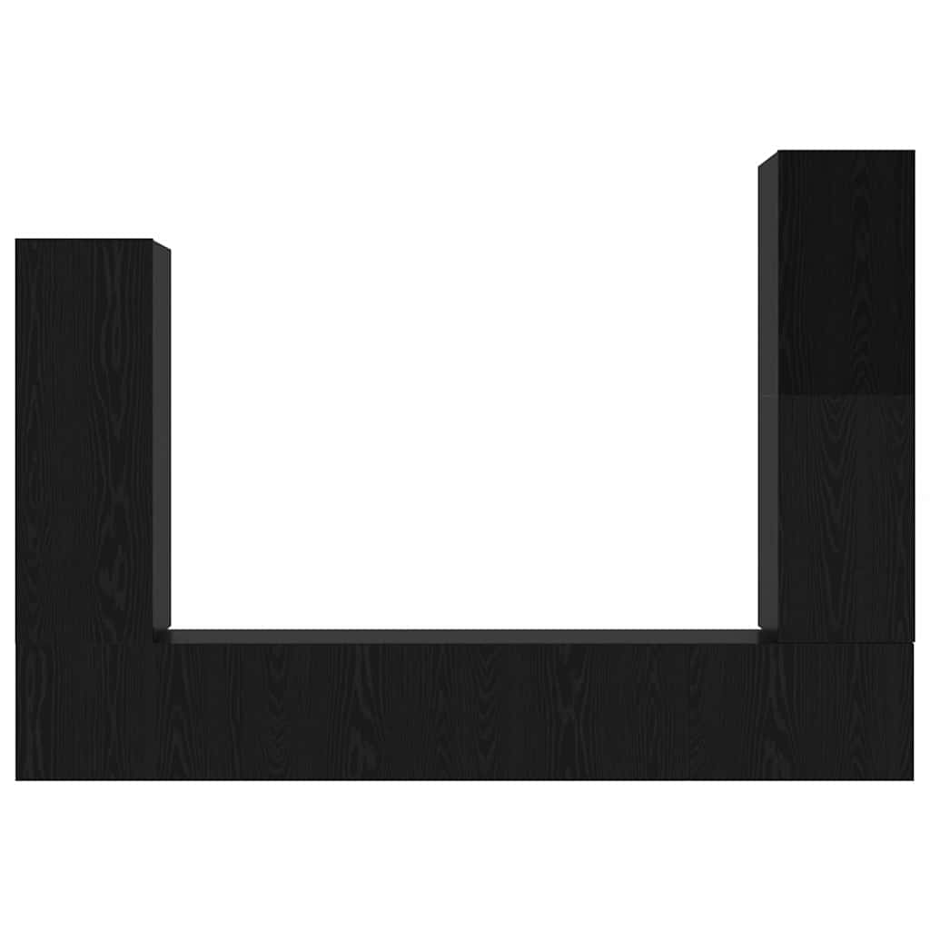 vidaXL TV Cabinet Set Wall-mounted 4 pcs Black Oak Engineered Wood