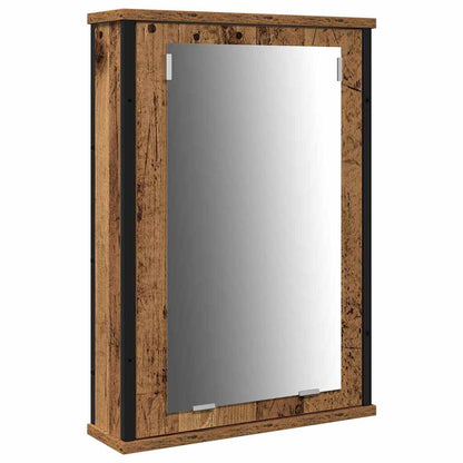 vidaXL Bathroom Furniture Set with Door 4 pcs Old Wood Engineered Wood