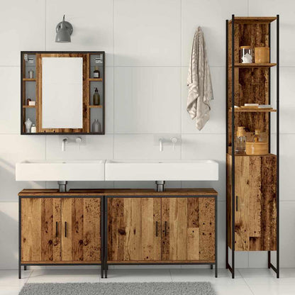 vidaXL Bathroom Furniture Set with Shelf 4 pcs Brown Engineered wood