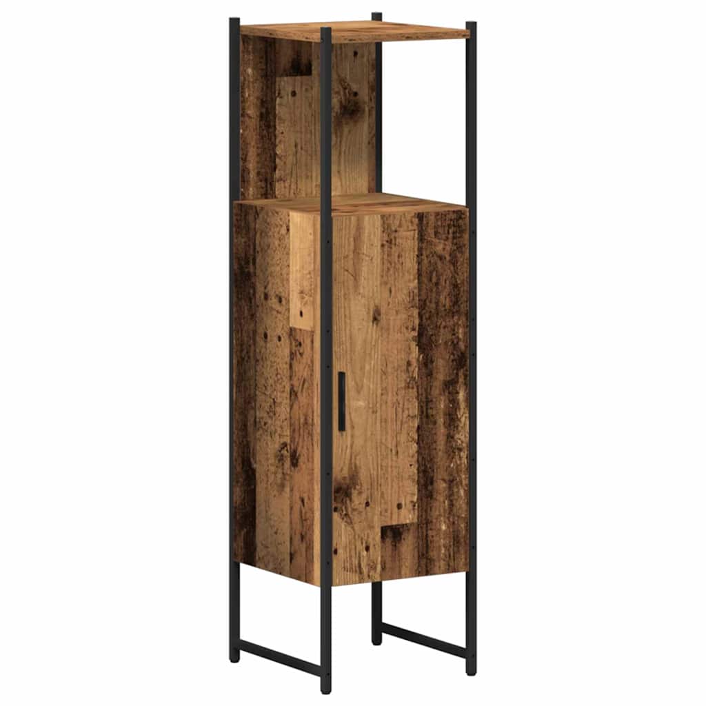 vidaXL Bathroom Furniture Set with Door 4 pcs Old Wood Engineered Wood