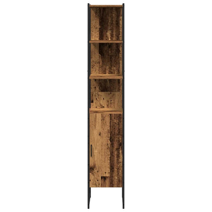 vidaXL Bathroom Furniture Set with Door 4 pcs Old wood Engineered wood