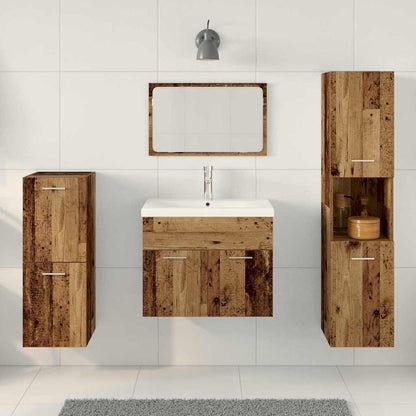 vidaXL Bathroom Furniture Set 4 pcs Old Wood Engineered Wood