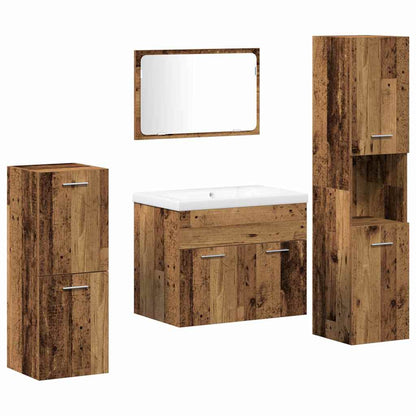 vidaXL Bathroom Furniture Set 5 pcs Brown Engineered Wood