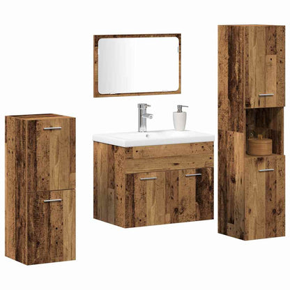 vidaXL Bathroom Furniture Set 5 pcs Brown Engineered Wood