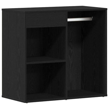 vidaXL LED Dressing Table Set Black Oak 140 x 40 x 140 cm