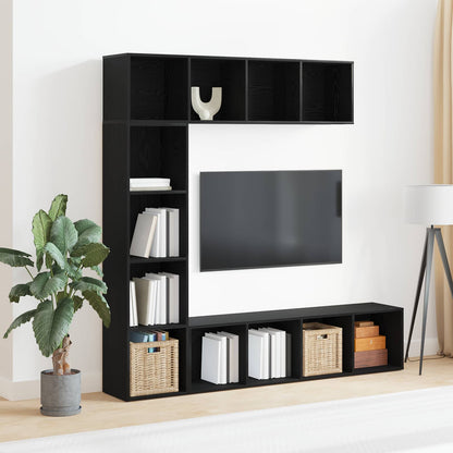vidaXL Bookshelf 12-Tier 3 pcs 36 x 30 x 143 cm Engineered Wood