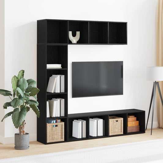 vidaXL Bookshelf 12-Tier 3 pcs 36 x 30 x 143 cm Engineered Wood