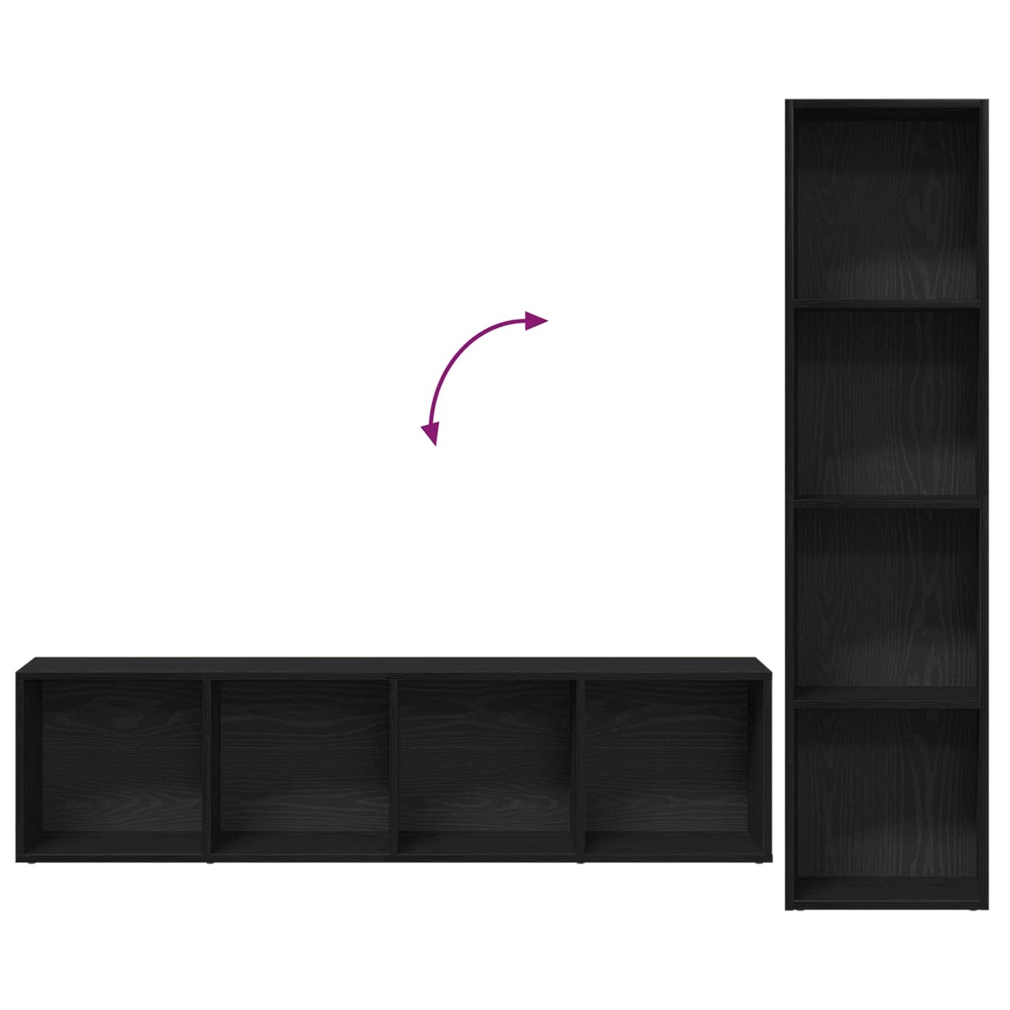 vidaXL Bookshelf 12-Tier 3 pcs 36 x 30 x 143 cm Engineered Wood
