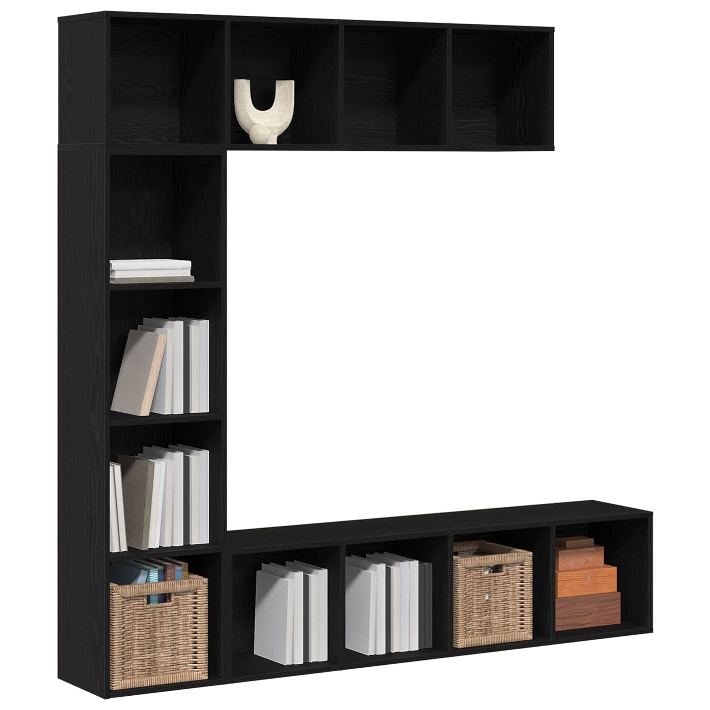 vidaXL Bookshelf 12-Tier 3 pcs 36 x 30 x 143 cm Engineered Wood