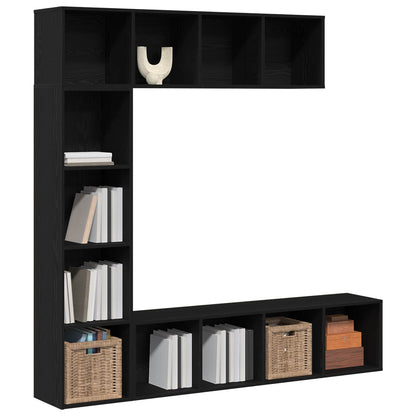 vidaXL Bookshelf 12-Tier 3 pcs 36 x 30 x 143 cm Engineered Wood