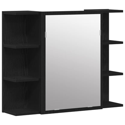 vidaXL Bathroom Furniture Set with Shelf 3 pcs Black 30 x 30 x 99.5 cm