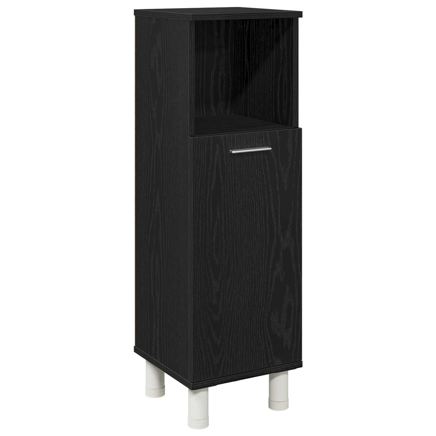 vidaXL Bathroom Furniture Set with Shelf 3 pcs Black 30 x 30 x 99.5 cm