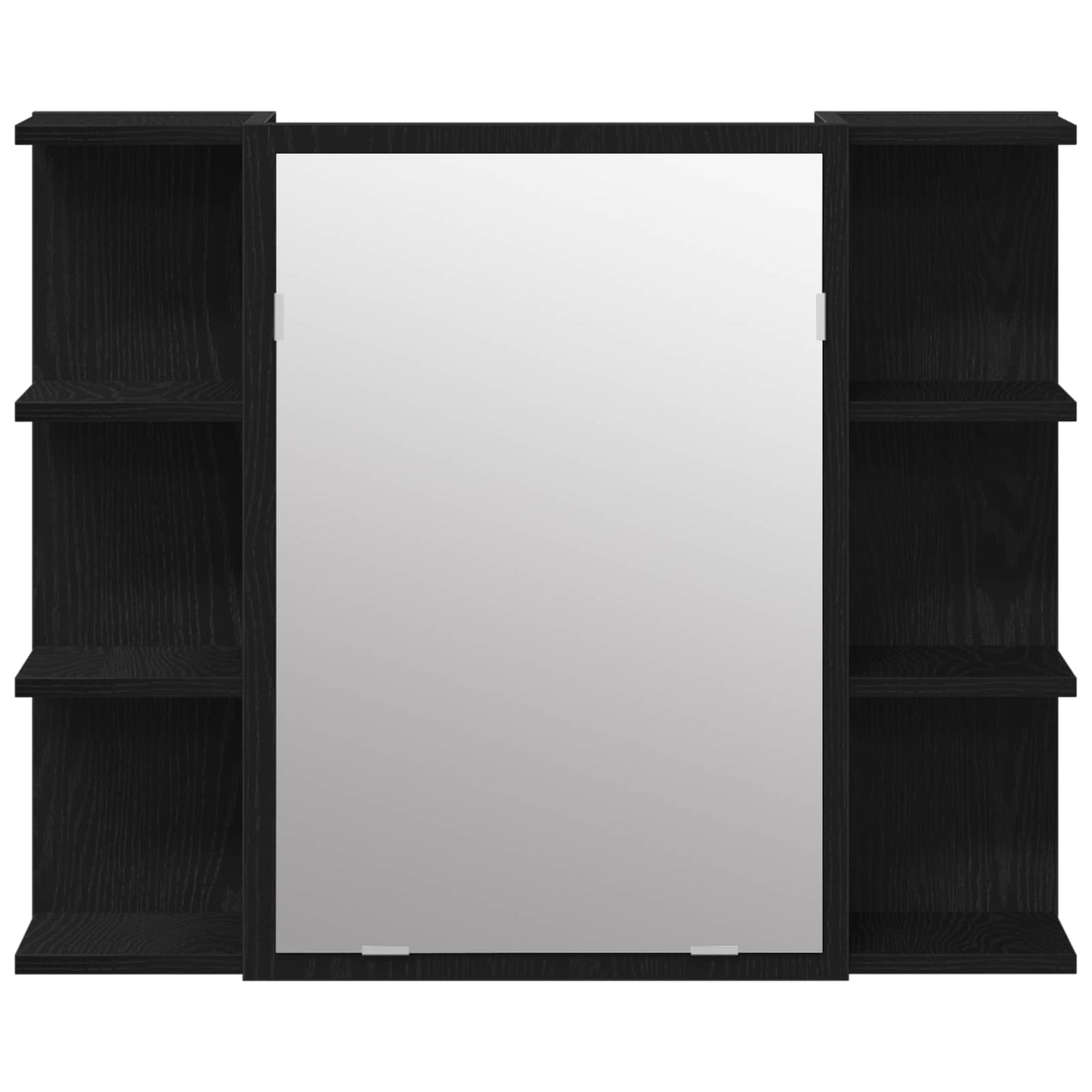 vidaXL Bathroom Furniture Set with Shelf 3 pcs Black 30 x 30 x 99.5 cm